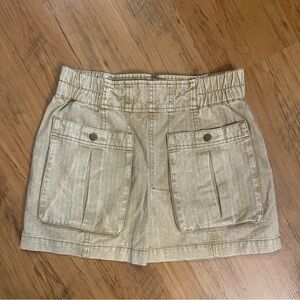 Free People Skirt Oversized Pockets Mini Sz S Tan